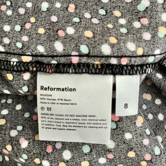 The Reformation Jaime Side Slit Midi Skirt in Confetti Size 8 - Picture 6 of 6